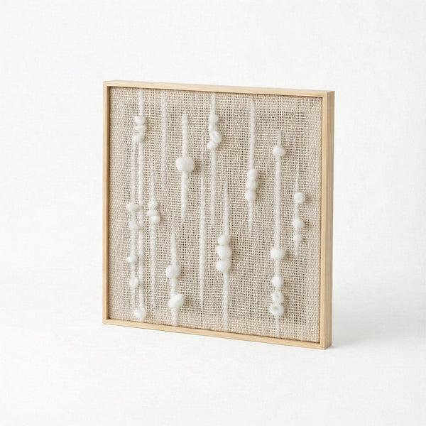 Olit - Minimalist Framed Wall Tapestry - Natural Wool and Wood Art