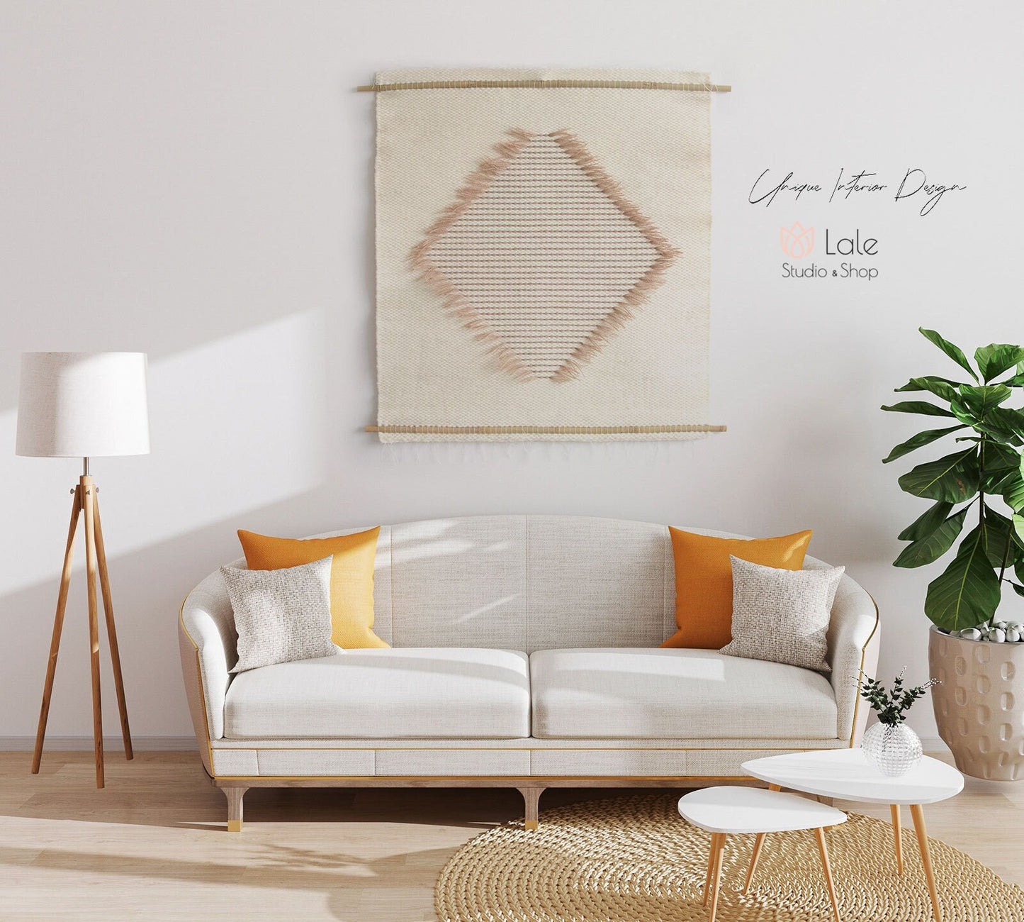 gobelin z wełny laine, wiszący gobelin dziewiarski, wiszące na ścianie przędzy barwionej zanurzeniowo, ramy ścienne w sypialni, großer makramee wandbehang