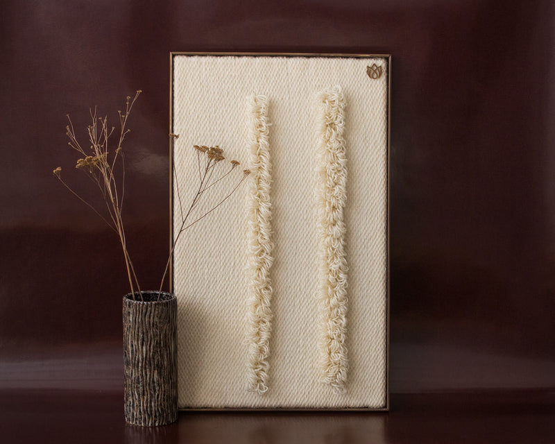 Framed 6 - Woven Loops - Wall Hanging