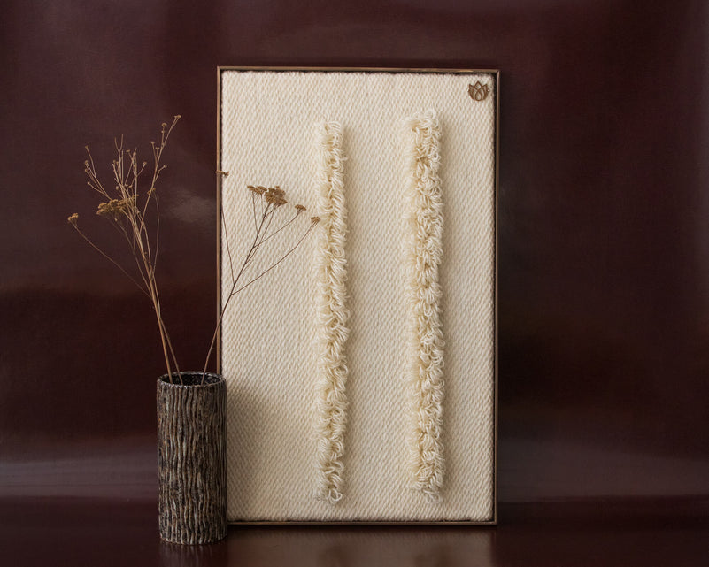 Framed 6 - Woven Loops - Wall Hanging