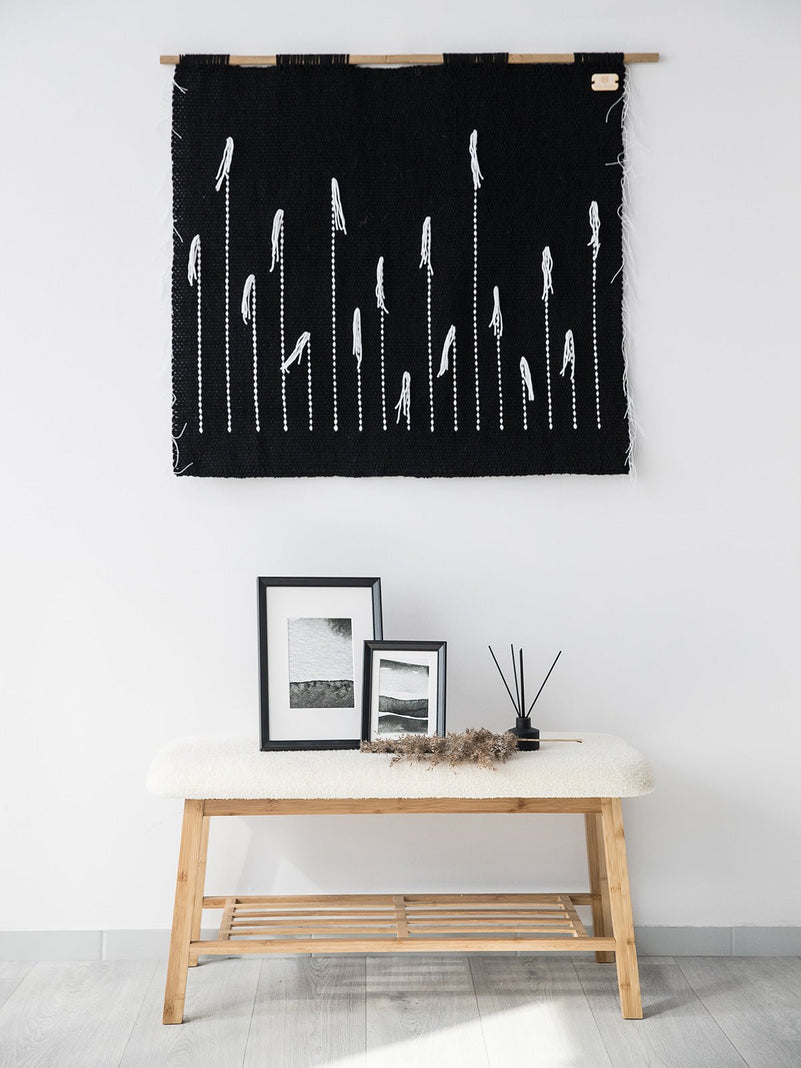 Black Denti di Leone - Decorative Minimalist Tapestry