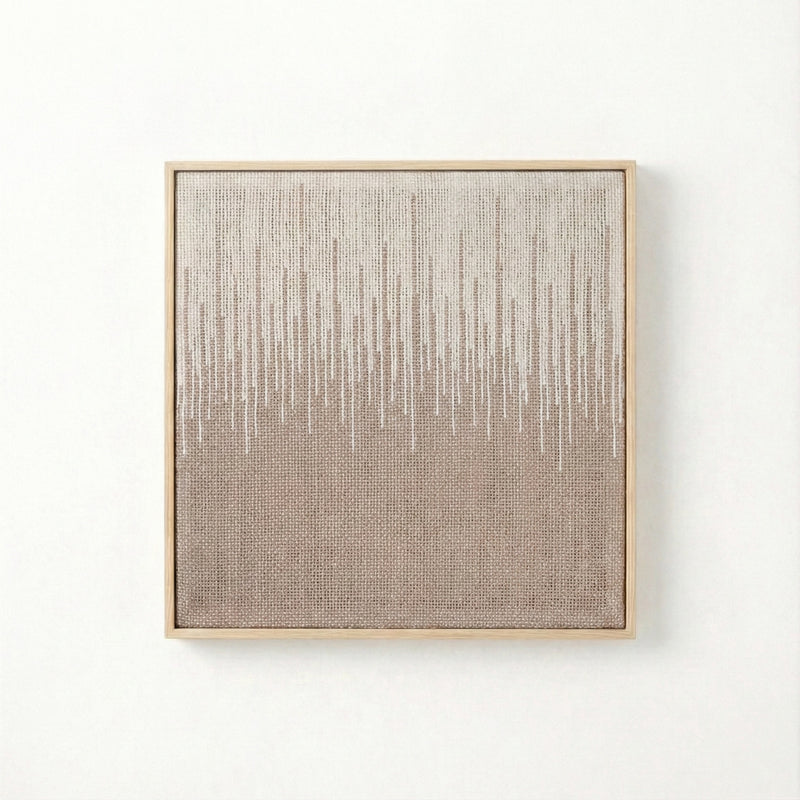 Balanse modern handwoven wool tapestry in wooden frame - square framed wall art by Lale Studio & Shop