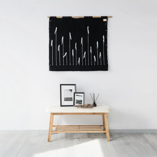 Black Denti di Leone - Decorative Minimalist Tapestry