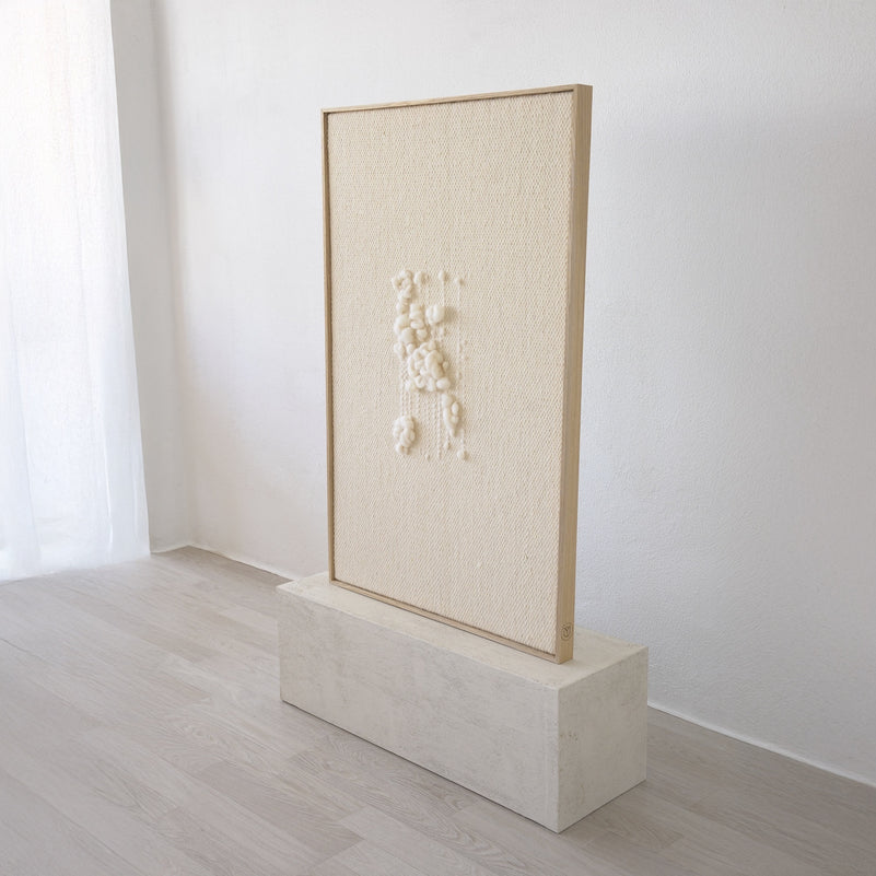 Klit - Framed Wall Tapestry – Natural Wool and Wood Art