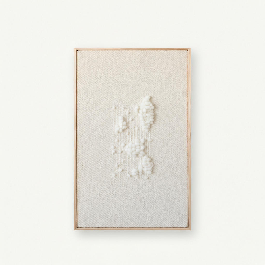 Klit - Framed Wall Tapestry – Natural Wool and Wood Art