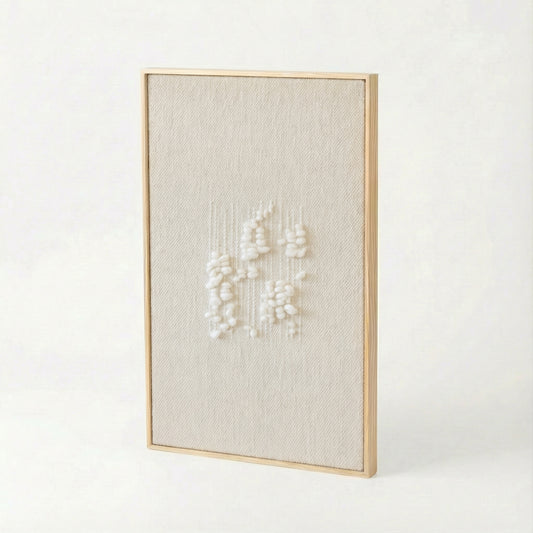 Klit - Framed Wall Tapestry – Natural Wool and Wood Art