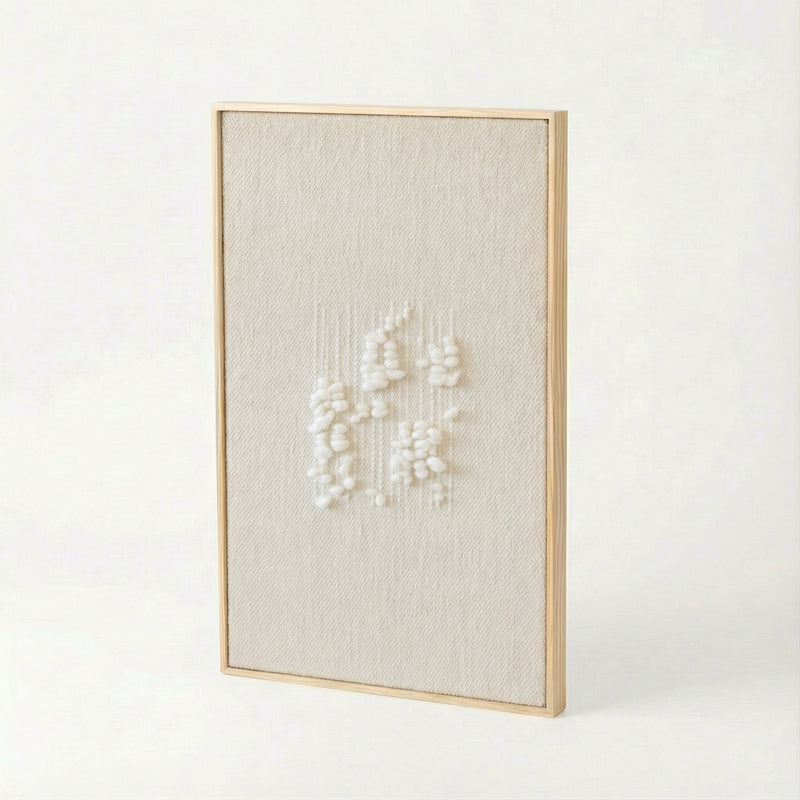 Klit - Framed Wall Tapestry – Natural Wool and Wood Art