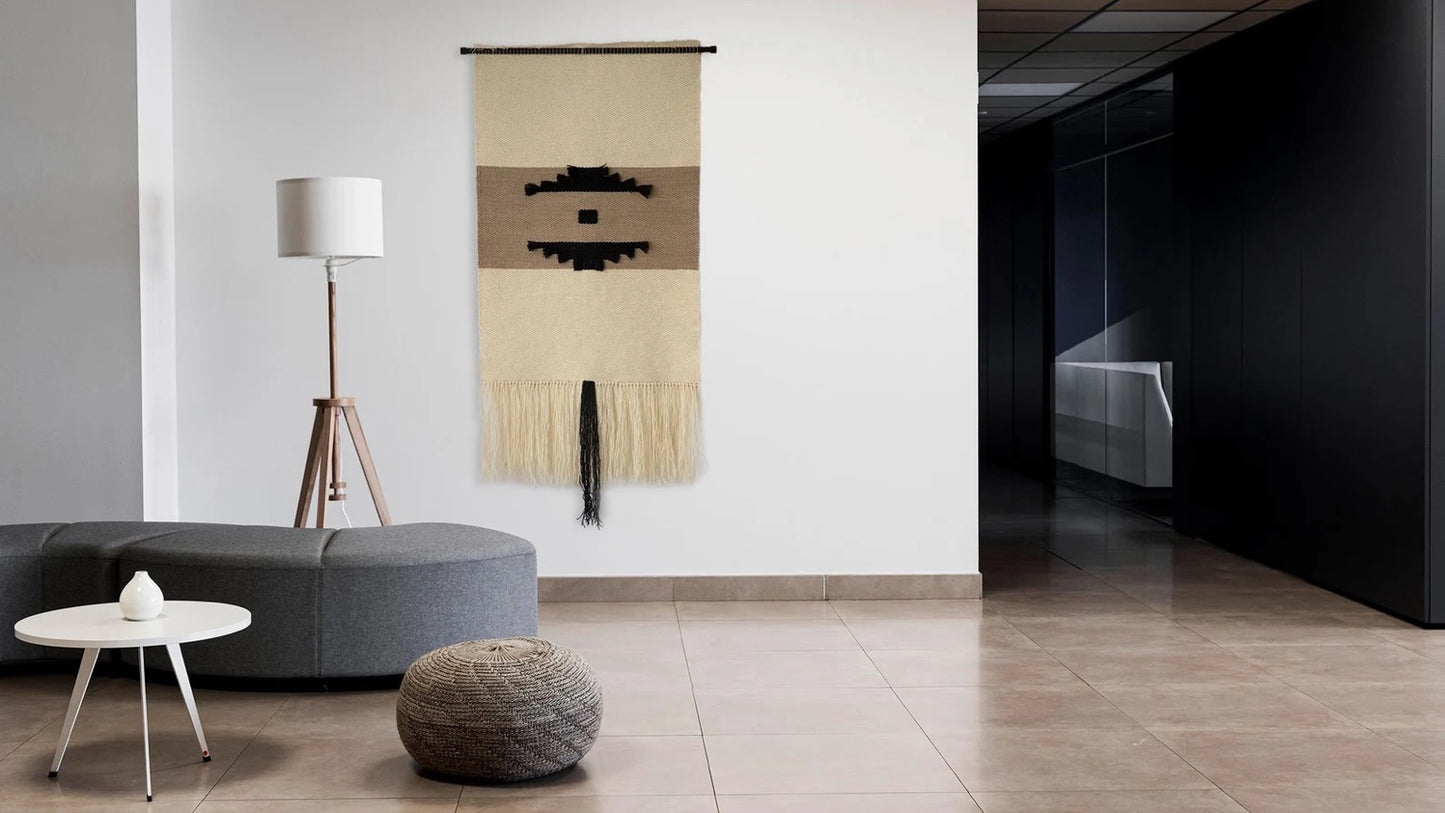 Auroa - Handwoven Geometric Wool Tapestry