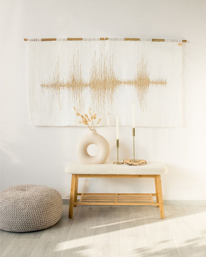 Tekstylna wisząca muzyka - tkanie gobelinów Wystrój domu - Makramee Wall Art - tkanie ścian - Muzyczna dekoracja wnętrz - tkane ściany wiszące