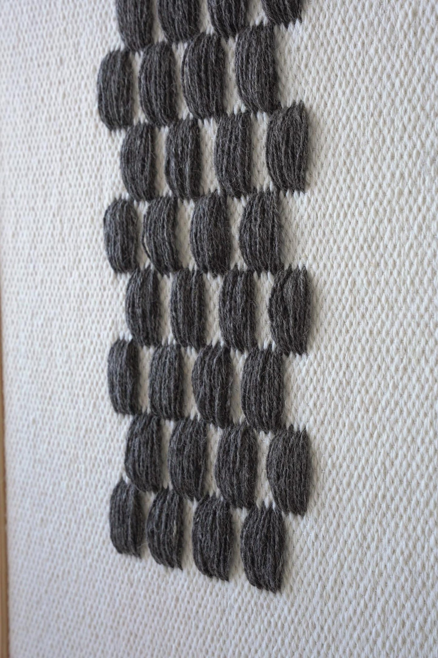 Tkany Obraz II  Szary Wzór - Ręcznie Tkany Gobelin w Ramie