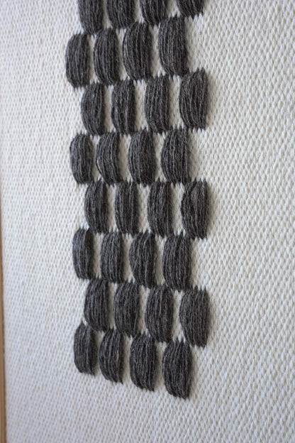 Tkany Obraz II  Szary Wzór - Ręcznie Tkany Gobelin w Ramie