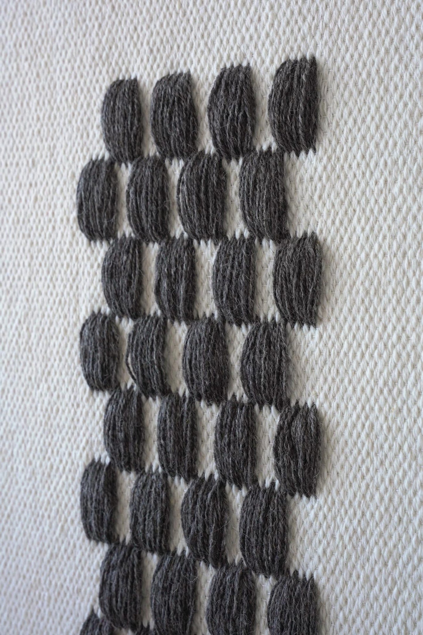 Tkany Obraz II  Szary Wzór - Ręcznie Tkany Gobelin w Ramie