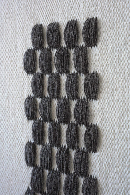 Tkany Obraz II  Szary Wzór - Ręcznie Tkany Gobelin w Ramie