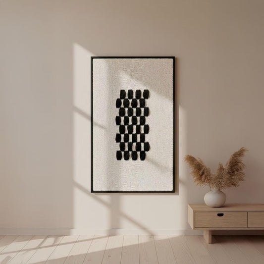 Framed II Black Pattern - Wool Tapestry