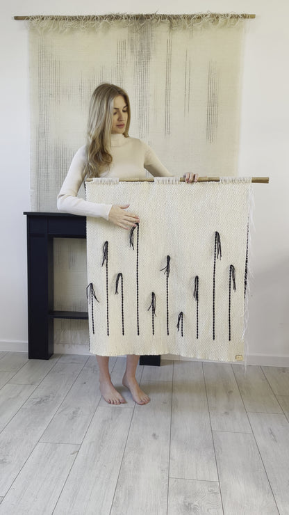 Black Denti di Leone - Dekoracyjny minimalistyczny gobelin